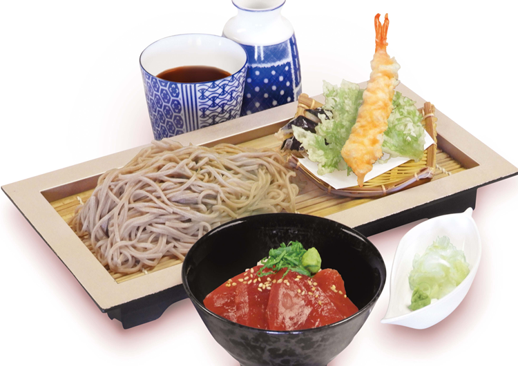 天付きせいろとミニ漬け鮪丼